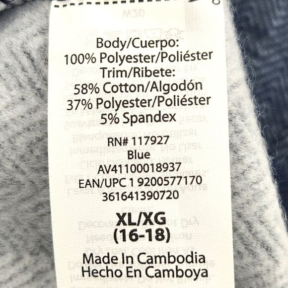 Avia Fleece Turtleneck Sweatshirt Womens Size XL Herringbone Pullover Athleisure - Picture 7 of 9